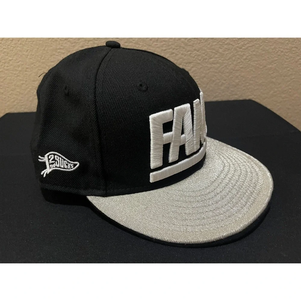 New Era x Hall of Fame 59FIFTY Fitted Hat Black Silver Glitter Fame 7 1/4 Cap